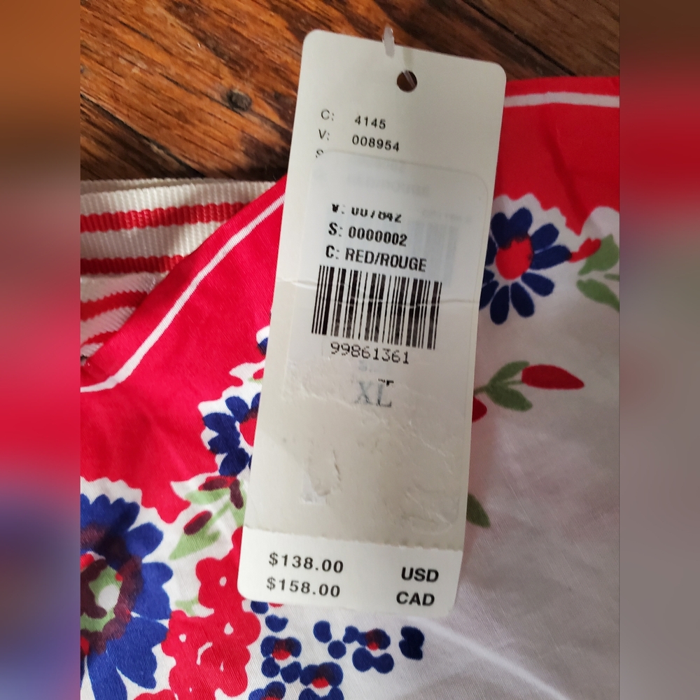 Celandine By Anthropologie NWT Plunge-Neck Drop-Waist Cotton Midi Dress Size XL - Picture 10 of 16